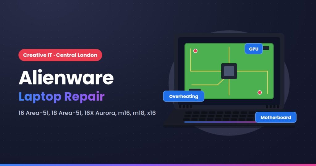 Alienware laptop repair at Creative IT, Central London