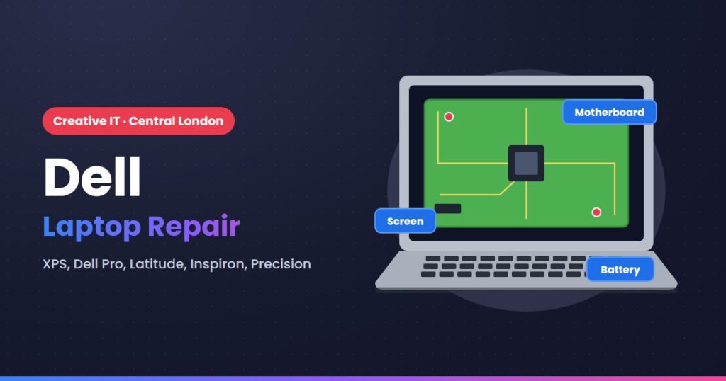 Dell laptop repair at Creative IT, Central London