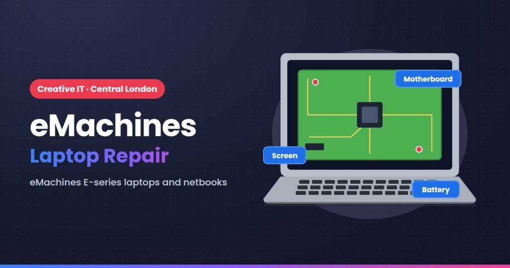 eMachines laptop repair at Creative IT, Central London