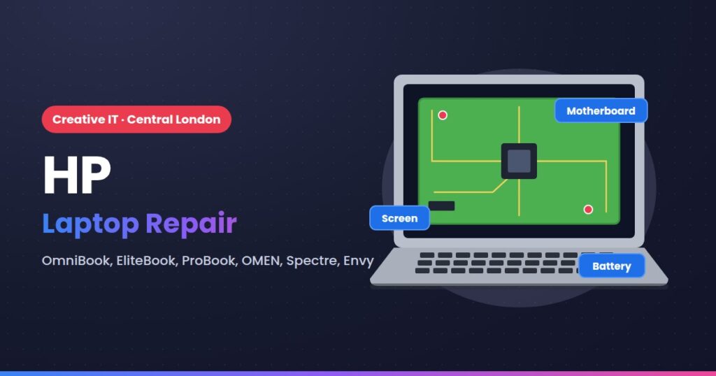 HP laptop repair at Creative IT, Central London