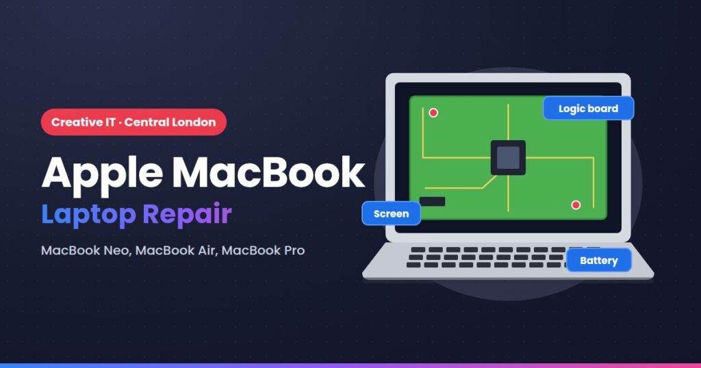 Apple MacBook laptop repair at Creative IT, Central London