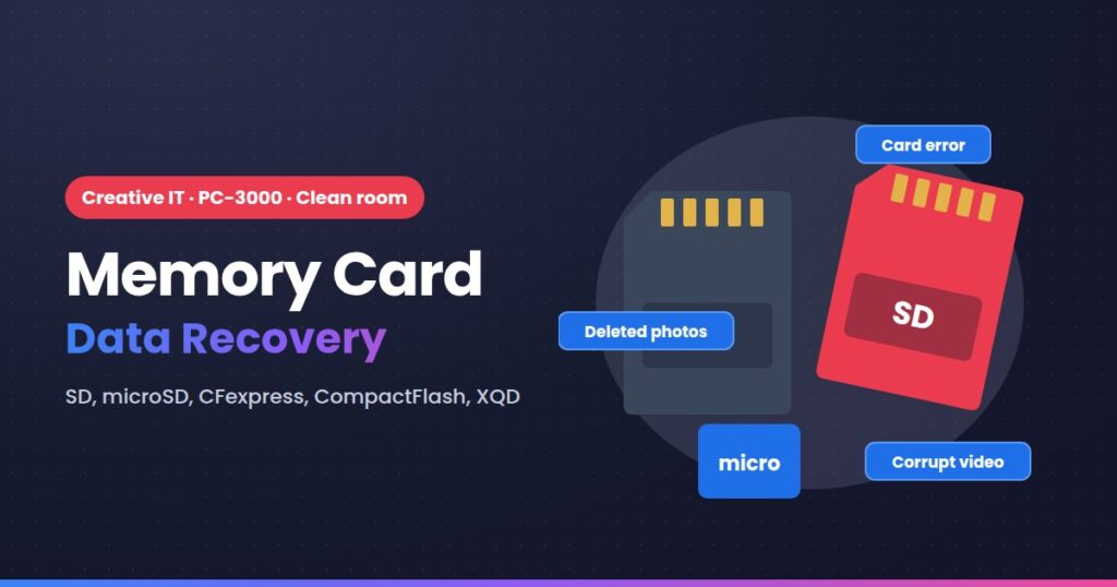Memory Card Data Recovery at Creative IT, Central London