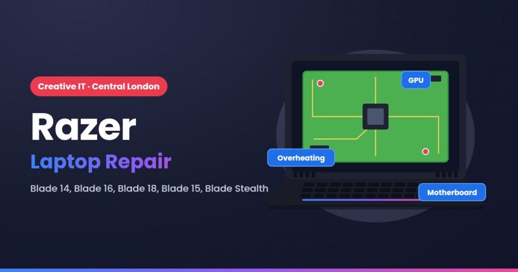 Razer laptop repair at Creative IT, Central London