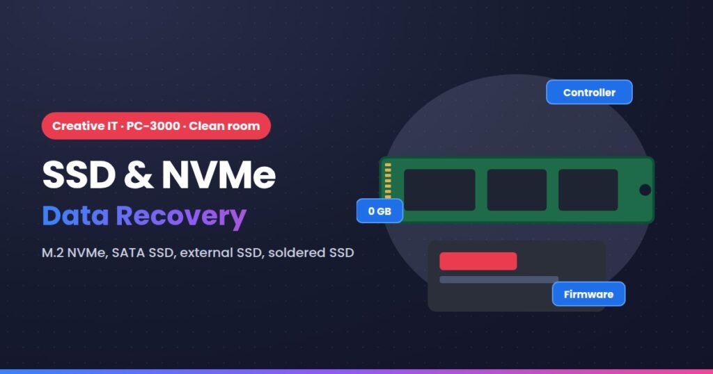 SSD & NVMe Data Recovery at Creative IT, Central London